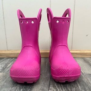 Toddler size 8 Pink Croc Rain boots